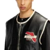 l-flying-20th Vestă din piele cu patch-uri brodate l-flying-20th Vestă din piele cu patch-uri brodate