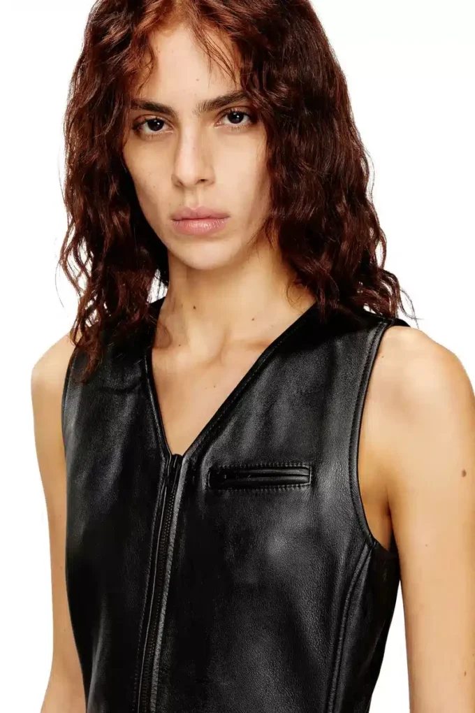 l-ilith Rochie scurtă din piele cu fermoar l-ilith Rochie scurtă din piele cu fermoar