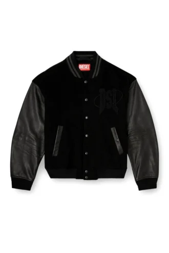 l-nyman Jachetă bomber Varsity din bumbac și piele