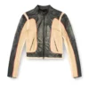 l-oonie Jacheta de motociclist din piele cu efect trompe l’oeil l-oonie Jacheta de motociclist din piele cu efect trompe l’oeil