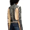l-oonie Jacheta de motociclist din piele cu efect trompe l’oeil l-oonie Jacheta de motociclist din piele cu efect trompe l’oeil