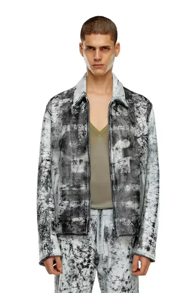 l-pylon-a Jachetă blouson din piele tratată l-pylon-a Jachetă blouson din piele tratată