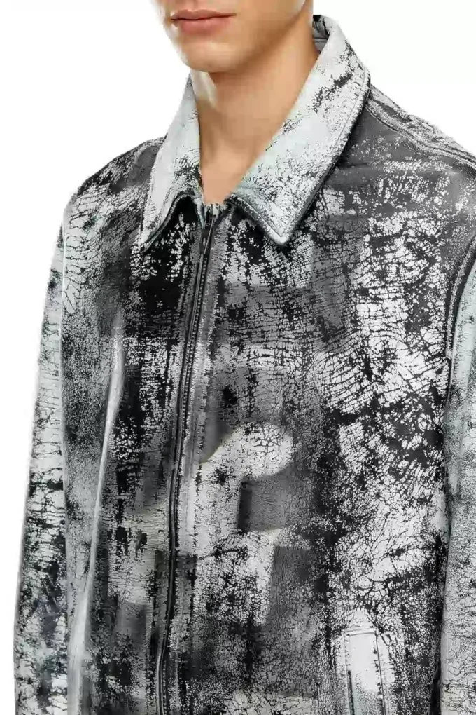 l-pylon-a Jachetă blouson din piele tratată l-pylon-a Jachetă blouson din piele tratată