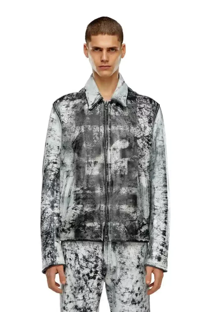 l-pylon-a Jachetă blouson din piele tratată l-pylon-a Jachetă blouson din piele tratată