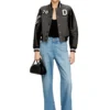 l-real-cp Jachetă cropped varsity din lână și piele l-real-cp Jachetă cropped varsity din lână și piele