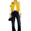 l-real-cp Jachetă cropped varsity din lână și piele l-real-cp Jachetă cropped varsity din lână și piele
