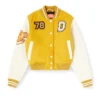 l-real-cp Jachetă cropped varsity din lână și piele l-real-cp Jachetă cropped varsity din lână și piele