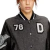 l-real-cp Jachetă cropped varsity din lână și piele l-real-cp Jachetă cropped varsity din lână și piele