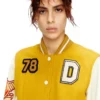 l-real-cp Jachetă cropped varsity din lână și piele l-real-cp Jachetă cropped varsity din lână și piele