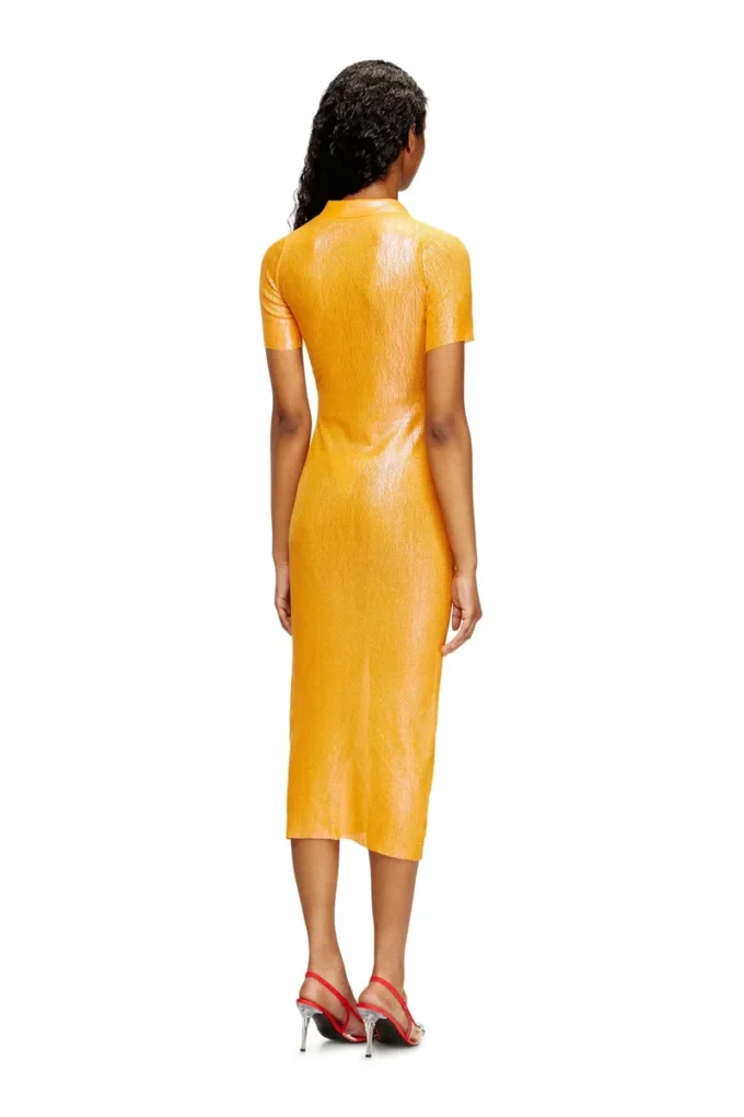 l_tina 4eva dress Rochie polo din tricot irizat cu imprimeu lotus