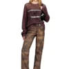 l-ysa Pantaloni din piele uzată, croiți în stil jeans l-ysa Pantaloni din piele uzată, croiți în stil jeans