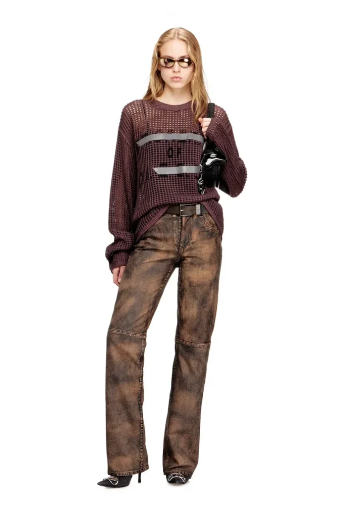 l-ysa Pantaloni din piele uzată, croiți în stil jeans l-ysa Pantaloni din piele uzată, croiți în stil jeans