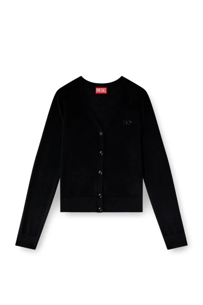 m-alima Cardigan din lână cu logo decupat m-alima Cardigan din lână cu logo decupat