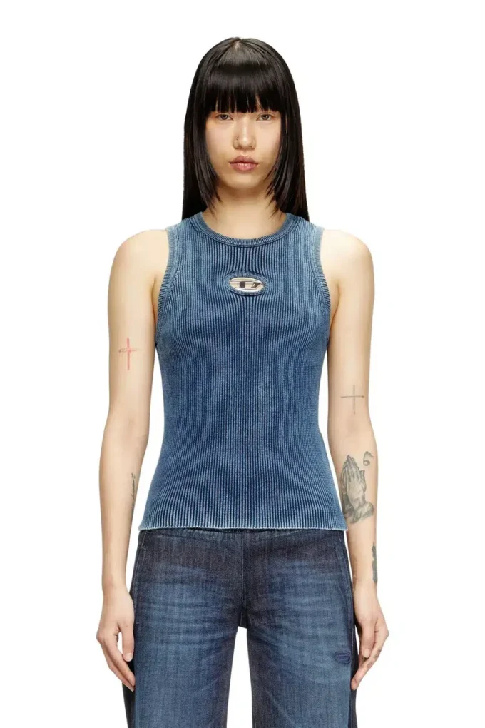 m-anchor-a-sl Top tubular din tricot cu nervuri, cu Oval D