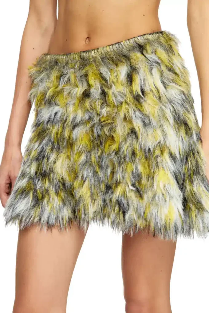 m-astrella Fustă mini din tricot jacquard pufos