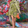 m-astrella Fustă mini din tricot jacquard pufos