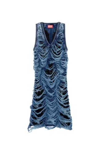 m-bianca Rochie scurtă din tricot indigo distrus