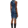 m-bianca Rochie scurtă din tricot indigo distrus m-bianca Rochie scurtă din tricot indigo distrus