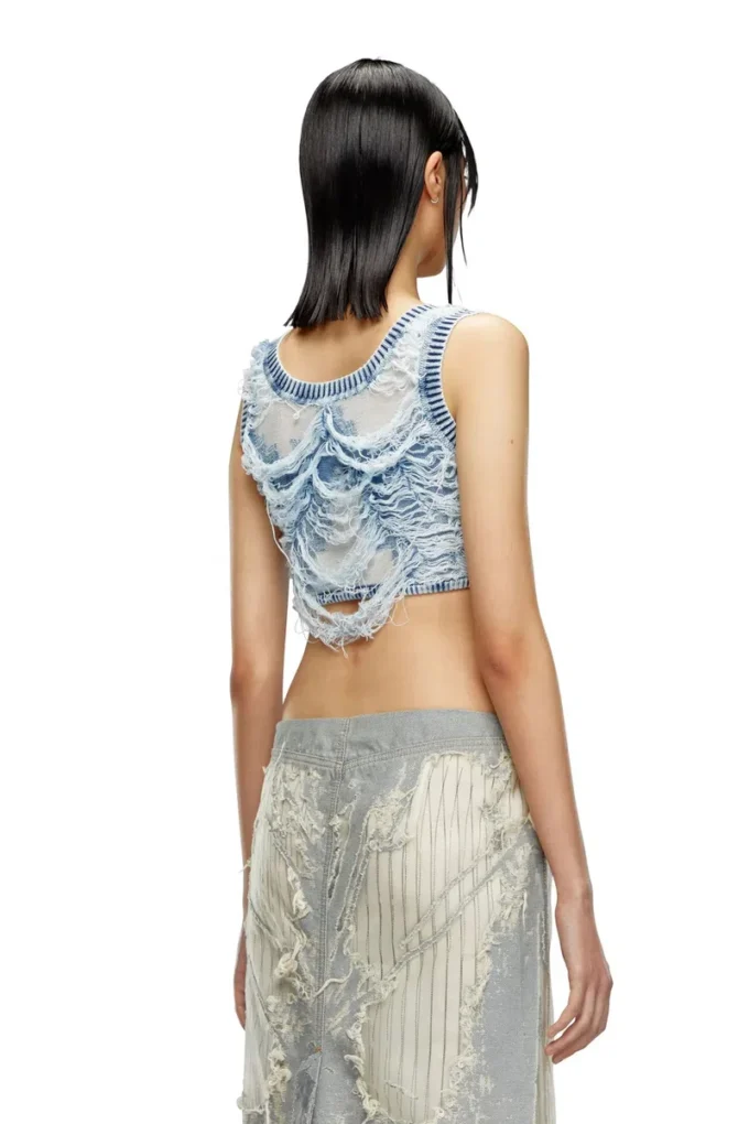 m-bletilla Top tip sutien din tricot indigo distrus m-bletilla Top tip sutien din tricot indigo distrus