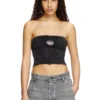 m-clarksvillex-c Top tubular din tricot cu logo decupat