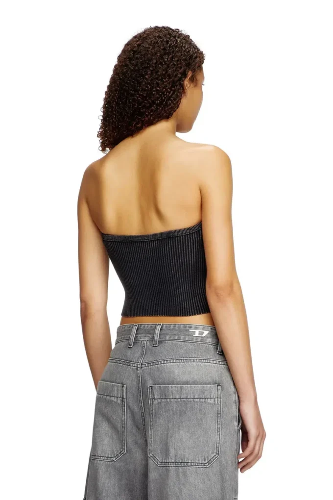 m-clarksvillex-c Top tubular din tricot cu logo decupat