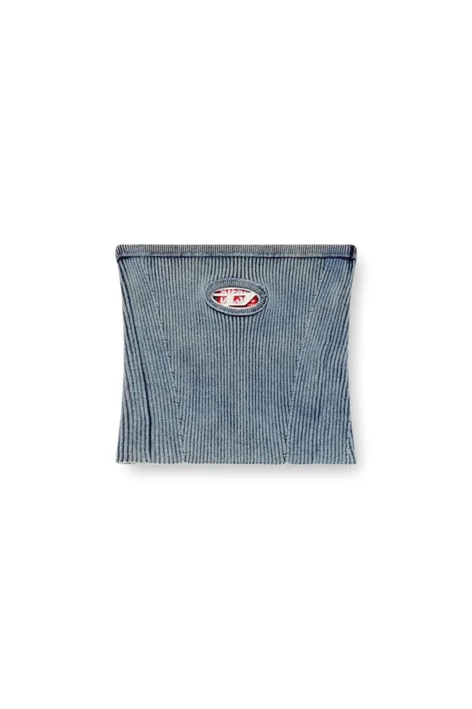m-clarksvillex-c Top tubular din tricot cu nervuri, cu logo oval D