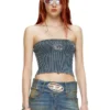 m-clarksvillex-c Top tubular din tricot cu nervuri, cu logo oval D