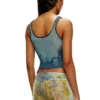m-deidrina Top scurt din tricot metalic devoré m-deidrina Top scurt din tricot metalic devoré