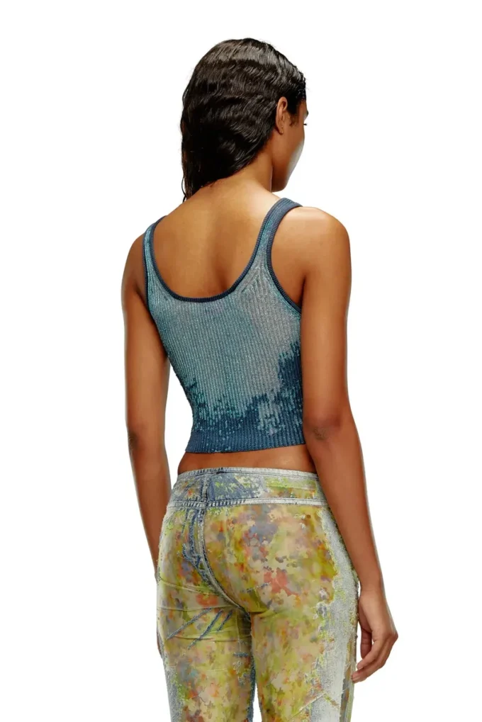 m-deidrina Top scurt din tricot metalic devoré m-deidrina Top scurt din tricot metalic devoré