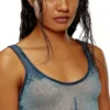 m-deidrina Top scurt din tricot metalic devoré m-deidrina Top scurt din tricot metalic devoré