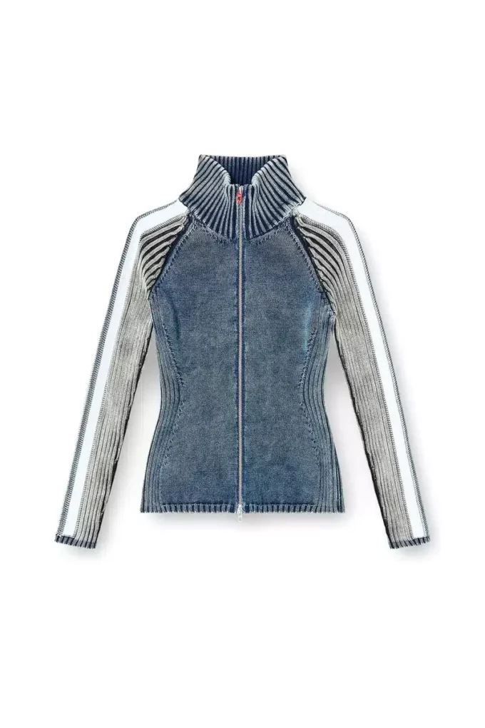 m-estrella Cardigan cu fermoar și benzi sportive m-estrella Cardigan cu fermoar și benzi sportive