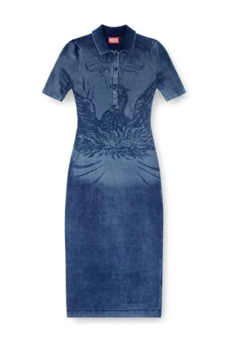 m-fenny-drs Rochie midi polo din tricot cu efect denim m-fenny-drs Rochie midi polo din tricot cu efect denim