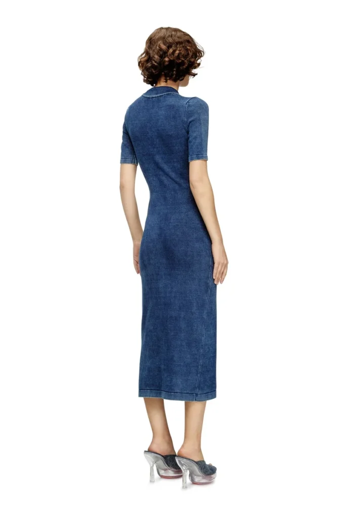 m-fenny-drs Rochie midi polo din tricot cu efect denim m-fenny-drs Rochie midi polo din tricot cu efect denim