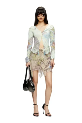 m-fiorina Cardigan scurt cu imprimeu medieval