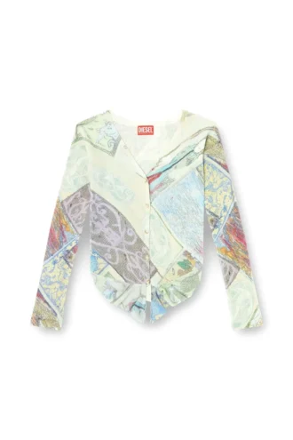 m-fiorina Cardigan scurt cu imprimeu medieval
