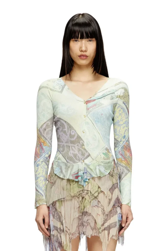 m-fiorina Cardigan scurt cu imprimeu medieval m-fiorina Cardigan scurt cu imprimeu medieval