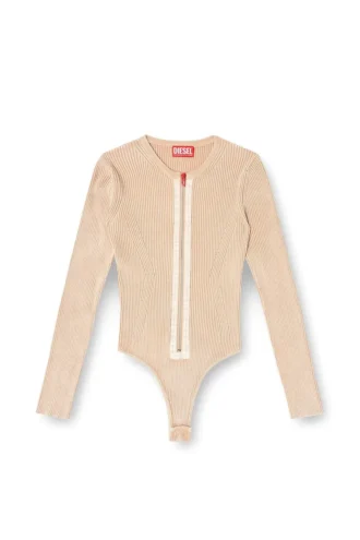 m-gilde Cardigan cu fermoar din bumbac cu nervuri