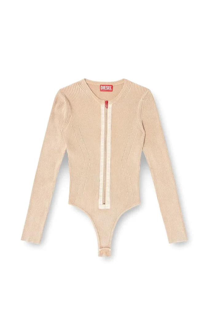 m-gilde Cardigan cu fermoar din bumbac cu nervuri