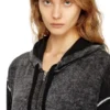 m-hermine Cardigan cu glugă și imprimeu inversat din lână m-hermine Cardigan cu glugă și imprimeu inversat din lână