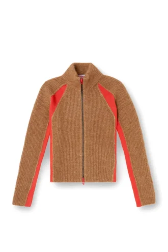 m-louise Cardigan din amestec de alpaca cu inserții contrastante