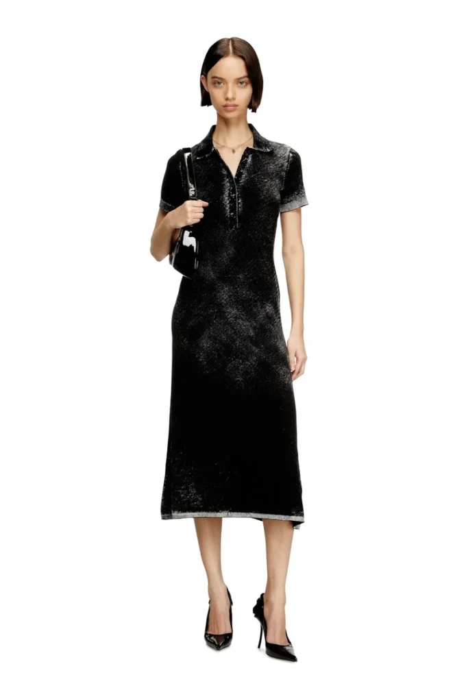 m-lourens Rochie midi polo din tricot cu imprimeu inversat