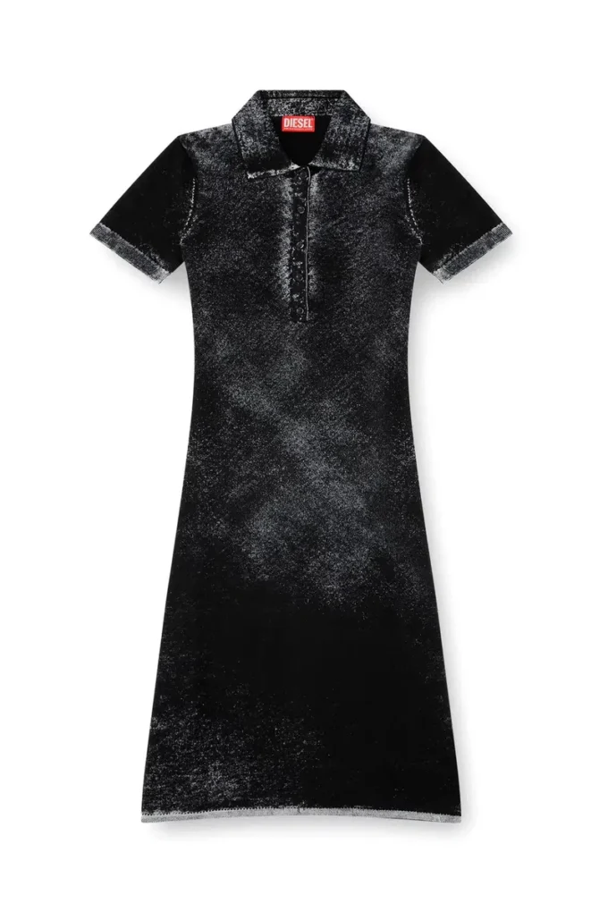 m-lourens Rochie midi polo din tricot cu imprimeu inversat