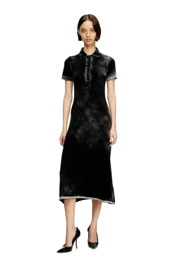 m-lourens Rochie midi polo din tricot cu imprimeu inversat
