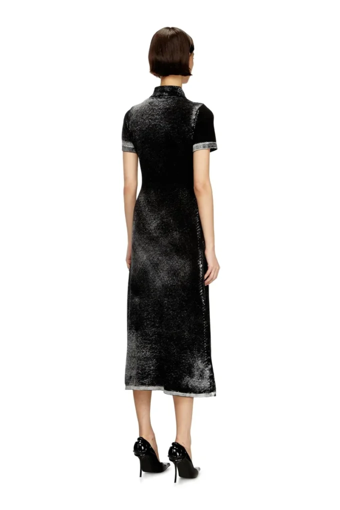 m-lourens Rochie midi polo din tricot cu imprimeu inversat