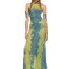 m-magias Rochie lungă din tricot metalic devoré m-magias Rochie lungă din tricot metalic devoré