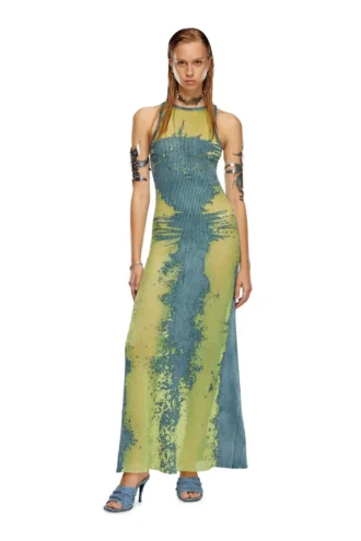 m-magias Rochie lungă din tricot metalic devoré