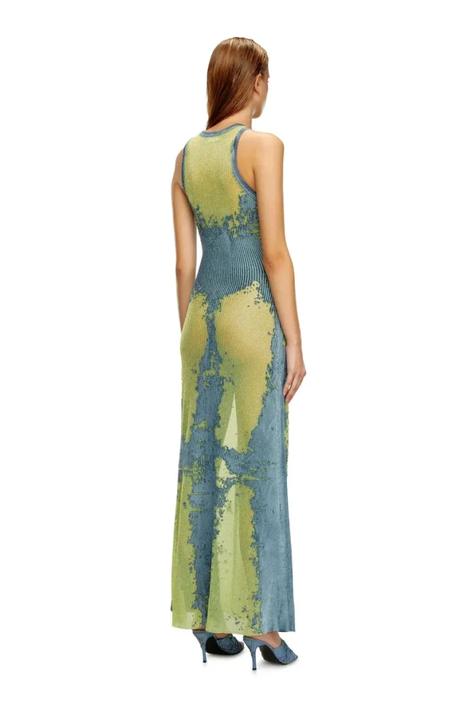 m-magias Rochie lungă din tricot metalic devoré m-magias Rochie lungă din tricot metalic devoré