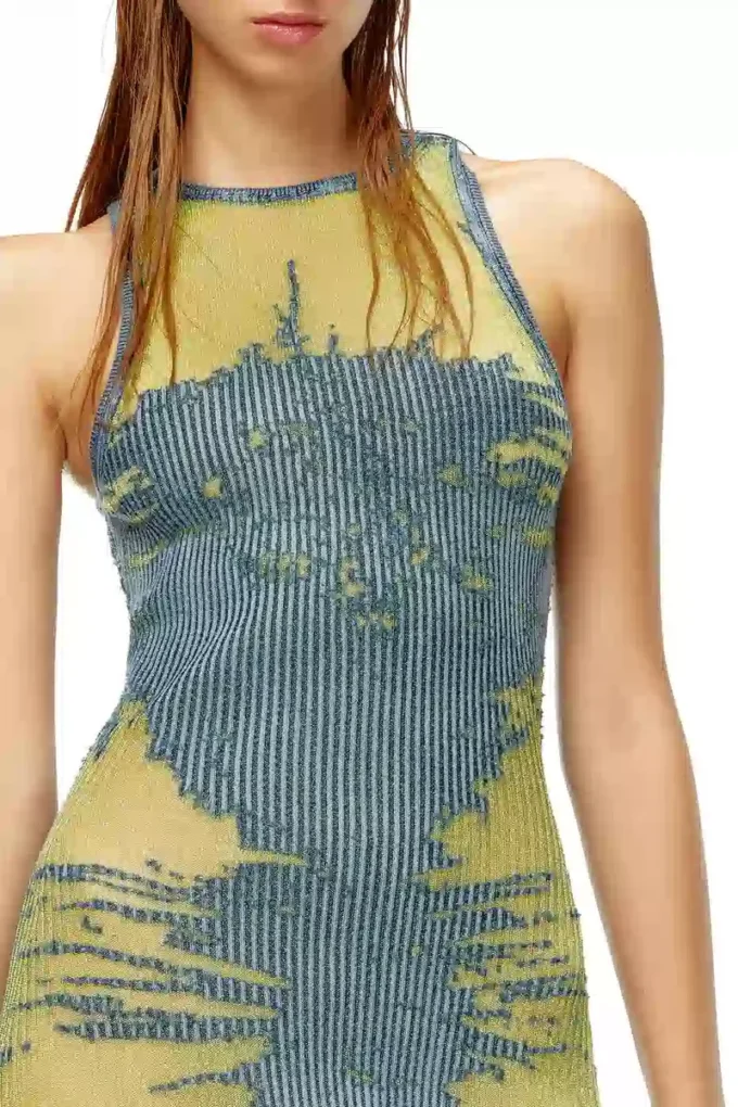 m-magias Rochie lungă din tricot metalic devoré m-magias Rochie lungă din tricot metalic devoré
