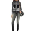 m-melissa Cardigan cu fermoar și buzunare cargo din denim m-melissa Cardigan cu fermoar și buzunare cargo din denim