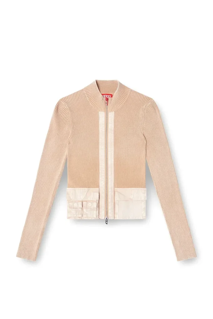 m-melissa Cardigan cu fermoar și buzunare cargo din denim m-melissa Cardigan cu fermoar și buzunare cargo din denim
